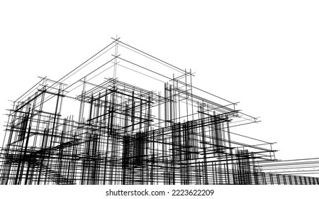 boceto arquitectónico de un edificio