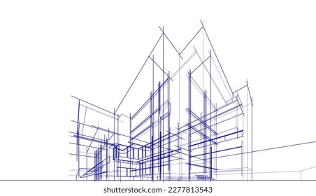 boceto arquitectónico de un edificio