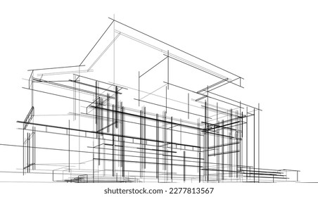 boceto arquitectónico de un edificio