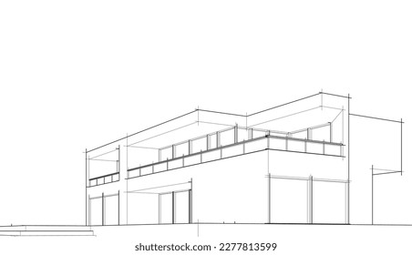 boceto arquitectónico de un edificio