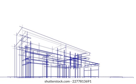 boceto arquitectónico de un edificio