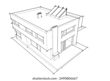 architectural sketch of a building