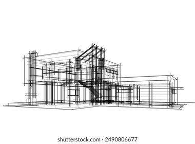 architectural sketch of a building