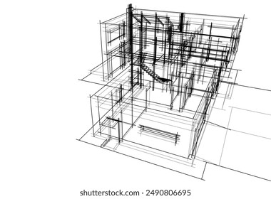 architectural sketch of a building