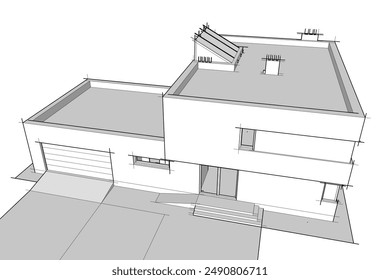 architectural sketch of a building