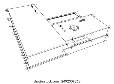 architectural sketch of a building