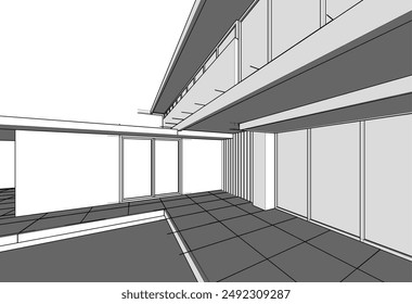 boceto arquitectónico de un edificio