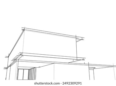 architectural sketch of a building