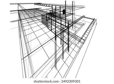 boceto arquitectónico de un edificio