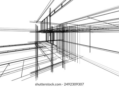 architectural sketch of a building