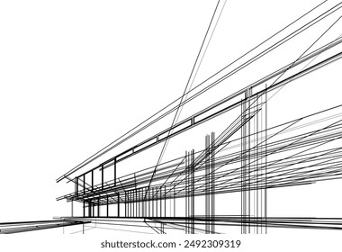 architectural sketch of a building