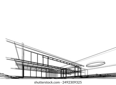 boceto arquitectónico de un edificio