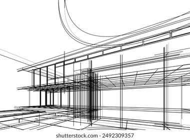 architectural sketch of a building