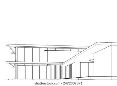 architektonische Skizze eines Gebäudes
