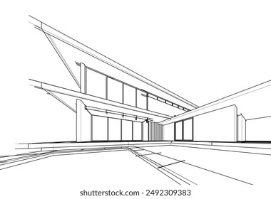 boceto arquitectónico de un edificio