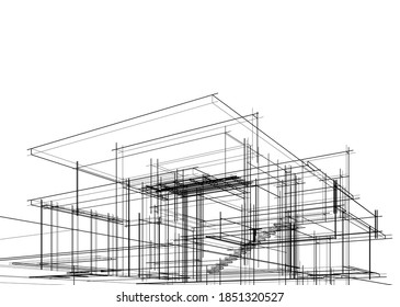 esbozo arquitectónico de una casa