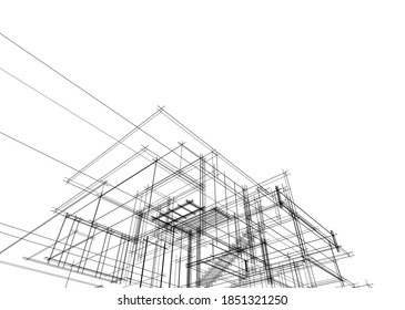 esbozo arquitectónico de una casa