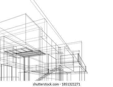 esbozo arquitectónico de una casa