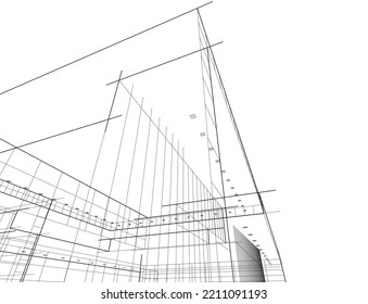 architectural sketch of a house