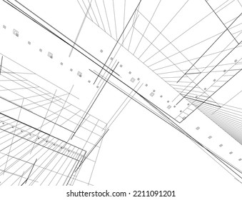 architectural sketch of a house