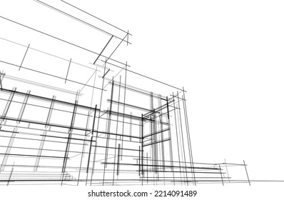 architectural sketch of a house