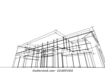 architectural sketch of a house