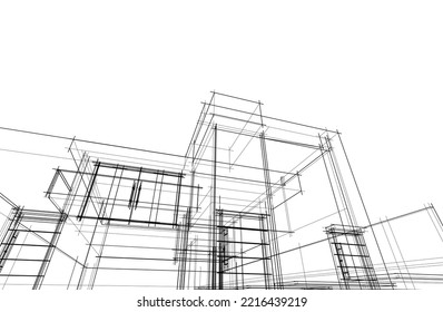 esbozo arquitectónico de una casa