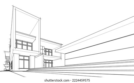 esbozo arquitectónico de una casa