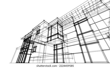 architectural sketch of a house