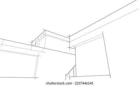 architectural sketch of a house
