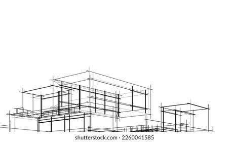 Esbozo arquitectónico de una casa