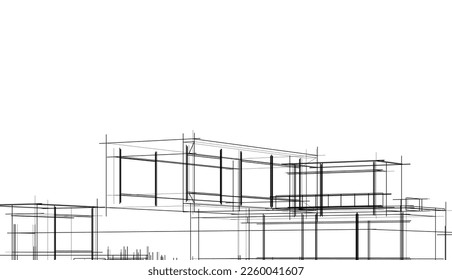 Architectural sketch of a house