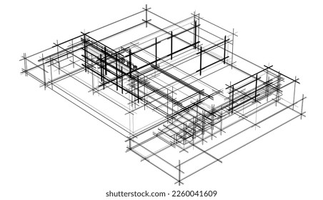 Architectural sketch of a house