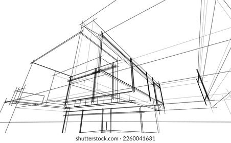 Architectural sketch of a house