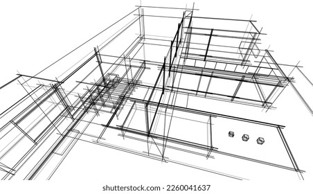 Esbozo arquitectónico de una casa