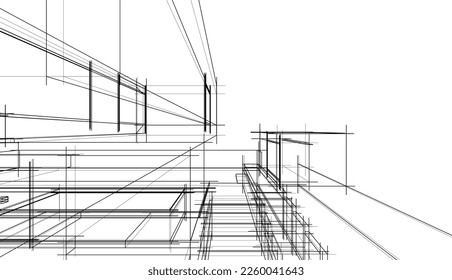 Architekturskizze eines Hauses