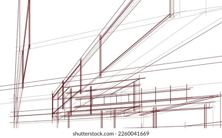 Architectural sketch of a house