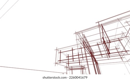 Architekturskizze eines Hauses