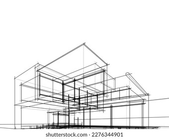 esbozo arquitectónico de una casa