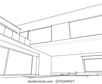 esbozo arquitectónico de una casa