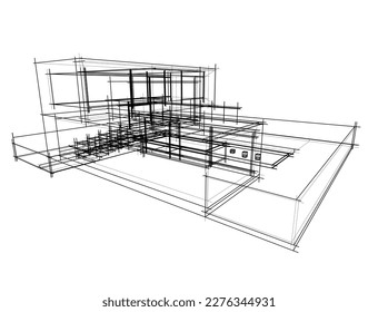 esbozo arquitectónico de una casa
