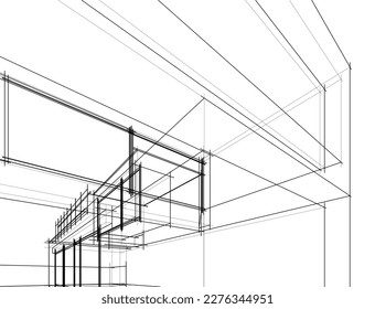 architectural sketch of a house