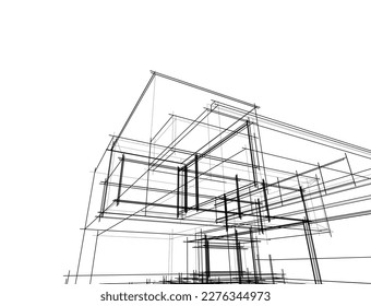 architectural sketch of a house