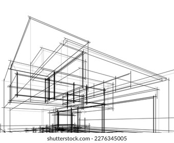 esbozo arquitectónico de una casa