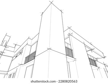 architectural sketch of a house