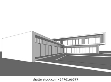 Architectural sketch of a house