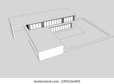 Architectural sketch of a house