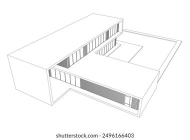 Architektonische Skizze eines Hauses