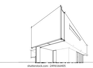 Architectural sketch of a house