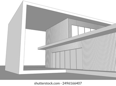 Architectural sketch of a house